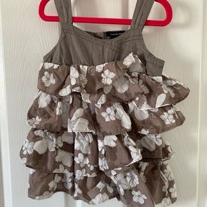 3T girl dress, Calvin Klein, grey with white flowers
